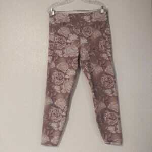 Cali Sport women's size XL pink and white floral leggings
